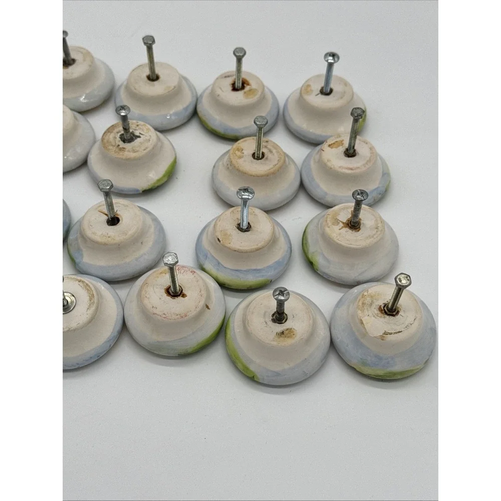 Hand Painted Sunflower Ceramic Knobs For Kitchen Cabinet Drawer Pulls Set of 21